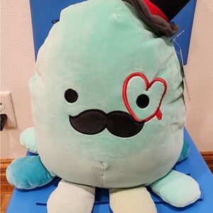 Cute Plush Octopus with Mustache and Heart